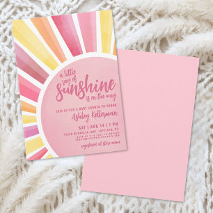 Pink Sun Boho Baby Shower Invitation