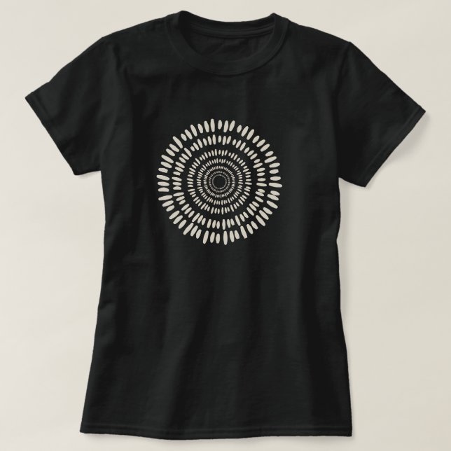 Pink Sunburst Abstract Spiral T-Shirt (Design Front)