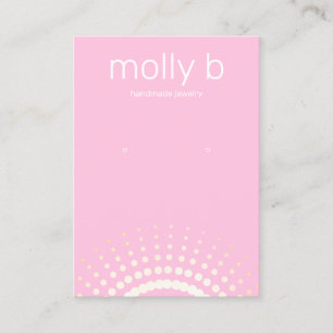Pink Sunburst Earring Jewellery Display Holder Business Card