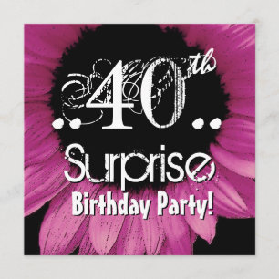 Pink Sunflower 40th Surprise Birthday Template
