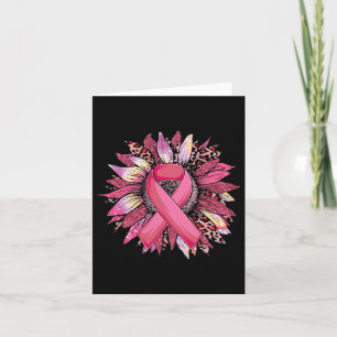 Pink Sunflower Breast Cancer Awareness Leopard Sun Card