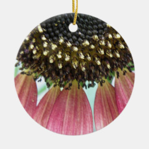 Pink Sunflower Custom Birthday Ceramic Tree Decoration