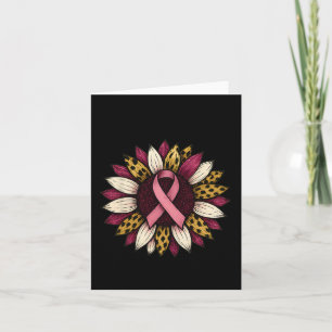 Pink Sunflower Leopard Print Breast Cancer Awarene Card