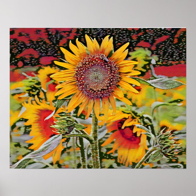 Pink Sunflower Poster (Front)