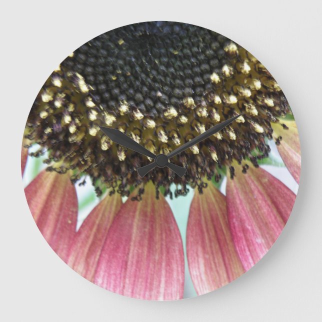 Pink Sunflower Wall Clock (Front)