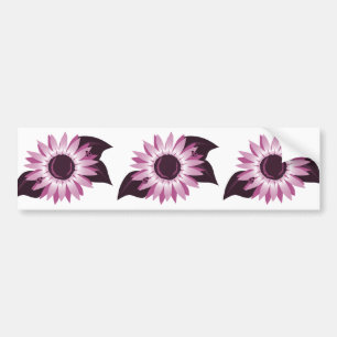 Pink Sunflower With Ladybugs Bumper Sticker