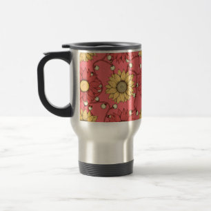 Pink Sunflowers Christmas Travel Mug