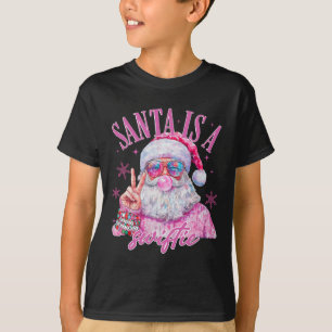 Pink Sungles Santa Is A Swifty Santa Christmas Bub T-Shirt