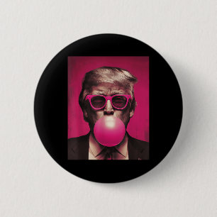 Pink Sungles Trump Bubble Gum  6 Cm Round Badge