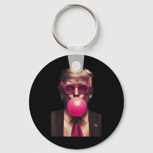 Pink Sungles Trump Bubble Gum Shirt Vote President Key Ring