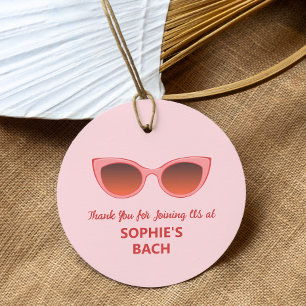 Pink Sunnies, Cat Eye Sunglasses, Feminine Shades Favour Tags
