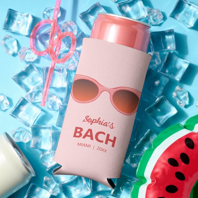 Pink Sunnies, Cat Eye Sunglasses, Feminine Shades Seltzer Can Cooler (In Situ Summer)