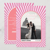 Pink sunrays retro groovy 70s inspired wedding