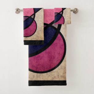 Pink sunrise bath towel set