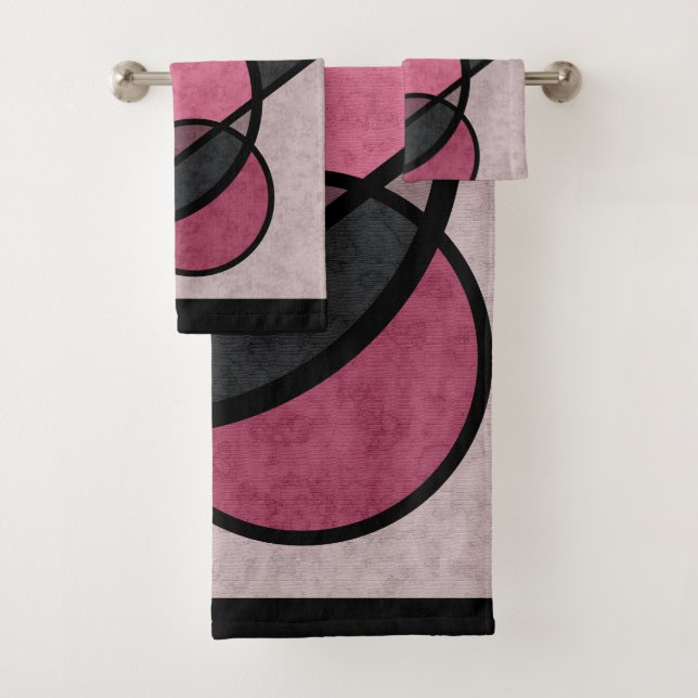 Pink sunrise bath towel set (Insitu)