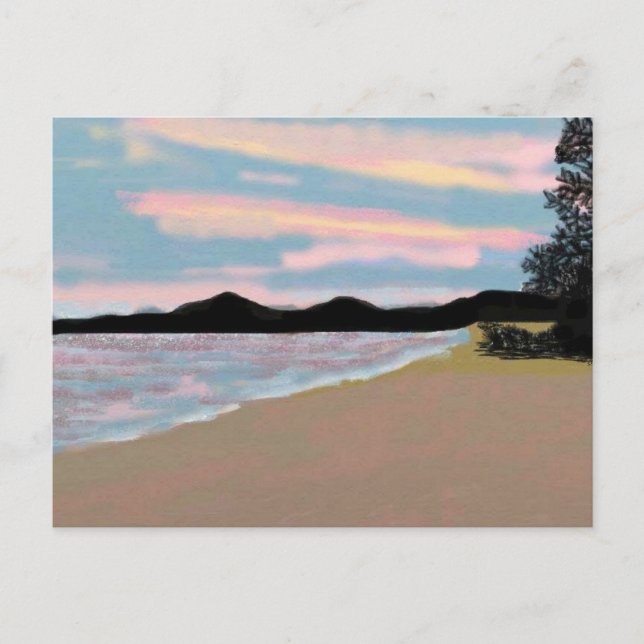 Pink Sunrise Beach Postcards (Front)