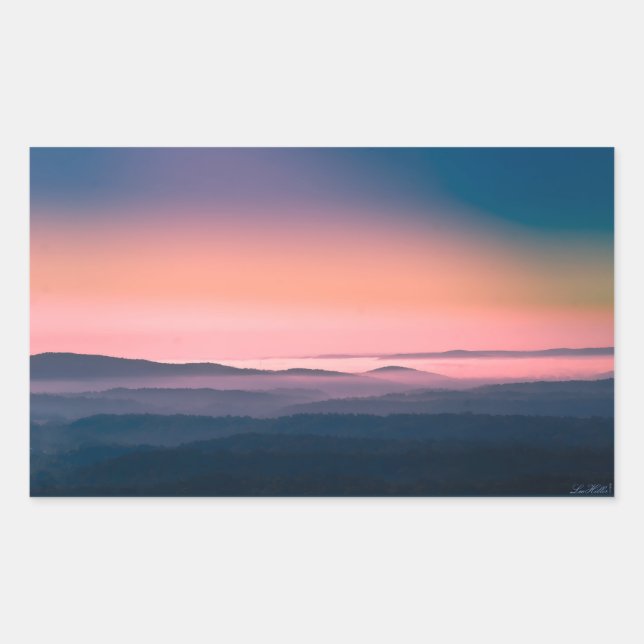 Pink Sunrise Hot Springs National Park, Arkansas Rectangular Sticker (Front)