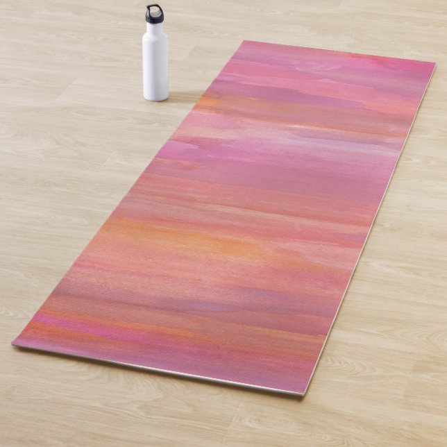 Pink Sunrise Watercolors Yoga Mat (In Situ)