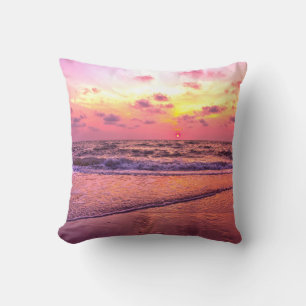 Pink Sunset Beach Naples, Florida Pillow