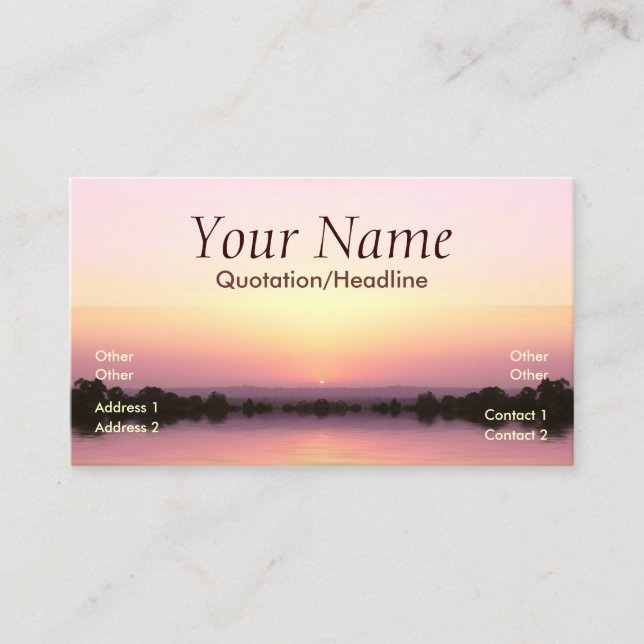 Pink sunset Business Card (Front)