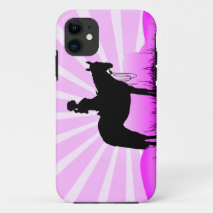 Pink Sunset Cowgirl iPhone Case