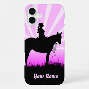 Pink Sunset Cowgirl IPhone cases