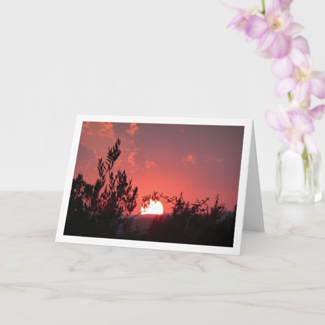 Pink Sunset Landscape Card (Orchid)