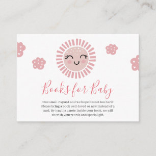 Pink Sunshine Baby Girl Shower Books for Baby Enclosure Card
