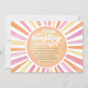 Pink Sunshine Baby Shower Invitation