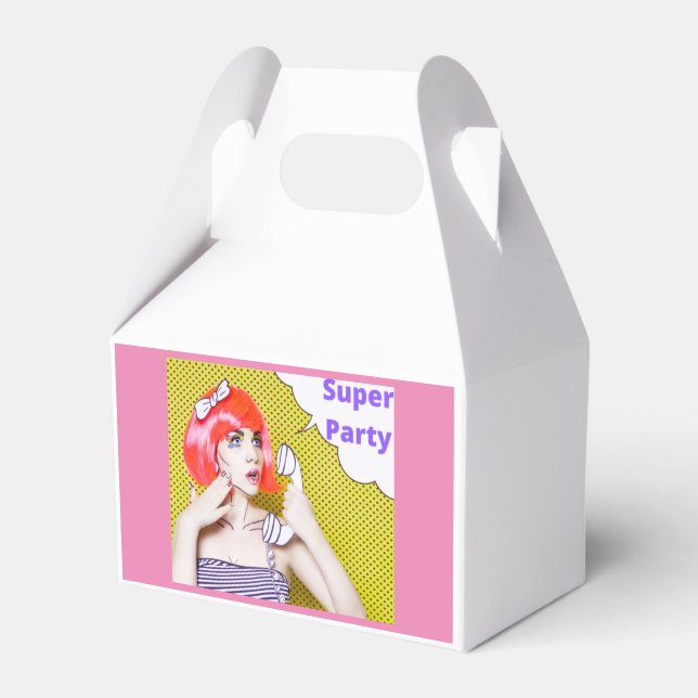 Pink Super Party Favour Box (Front Side)