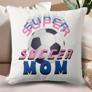 Pink Super Soccer Mum Sport Mother Mother`s Day  Cushion