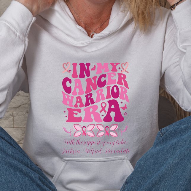 Pink Support Tribe Name My Cancer Warrior Era  Hoodie (Creator Uploaded)