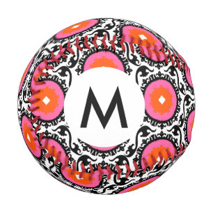 Pink Suzani Pattern Baseball