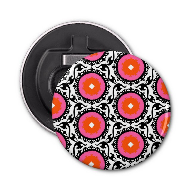 Pink Suzani Pattern Bottle Opener (Front)