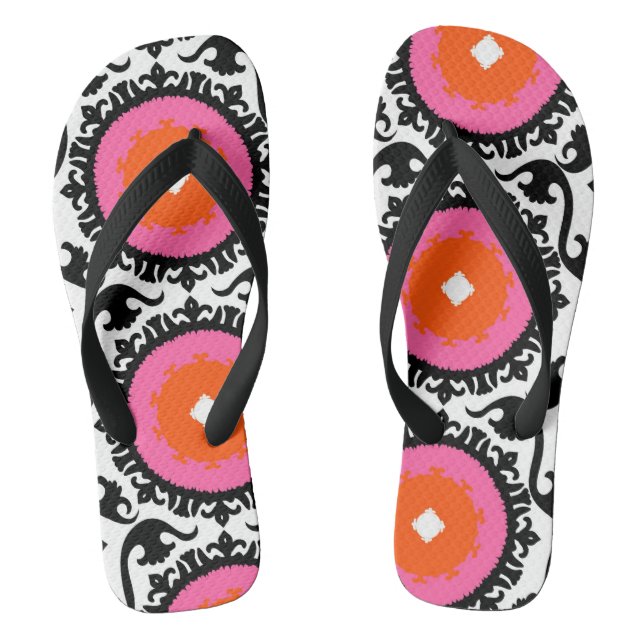Pink Suzani Pattern Jandals (Footbed)