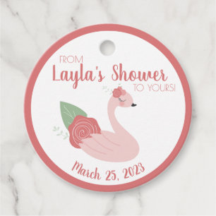 Pink Swan From My Shower to Yours Gift Tag