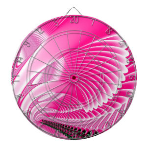 Pink Swan Wings Fractal Dartboard
