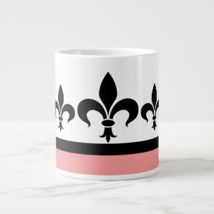 Pink Swanky Fleur De Lis Jumbo Mug