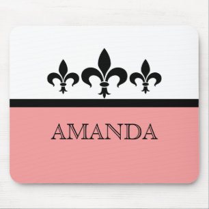 Pink Swanky Fleur De Lis Mousepad