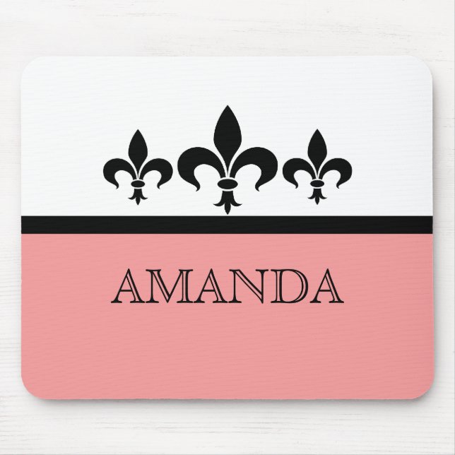 Pink Swanky Fleur De Lis Mousepad (Front)