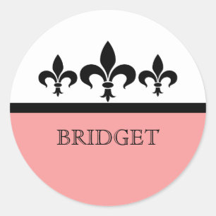 Pink Swanky Fleur De Lis Stickers