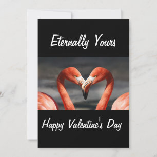 PINK SWANS  ETERNALLY YOURS HAPPY VALENTINE'S DAY HOLIDAY CARD