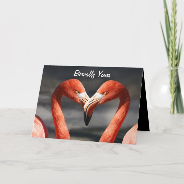 PINK SWANS ETERNALLY YOURS HAPPY VALENTINE'S DAY HOLIDAY CARD (Front)