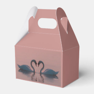 Pink Swans Must Be Love Favour Box
