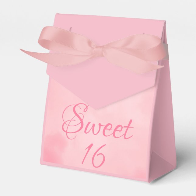 Pink Sweet 16 Birthday Favour Box (Front Side)