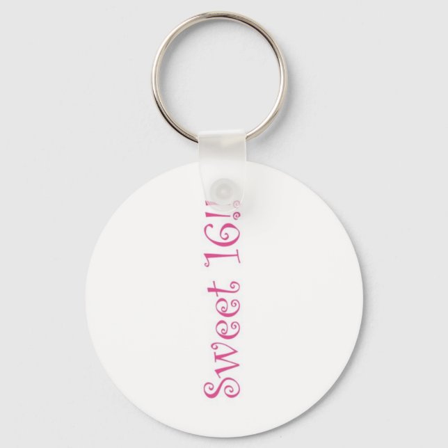 Pink Sweet 16 Keychain (Front)