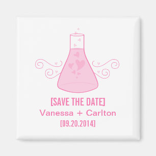 Pink Sweet Chemistry Save the Date Magnet