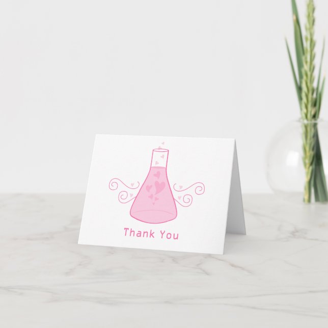 Pink Sweet Chemistry Thank You Card (Front)