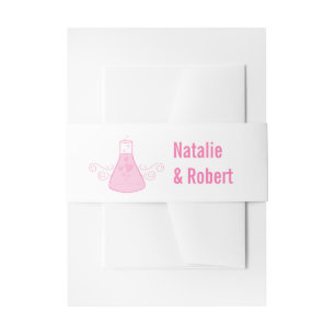 Pink Sweet Chemistry Wedding Belly Bands Invitation Belly Band