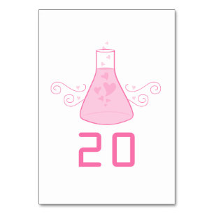 Pink Sweet Chemistry Wedding Table Card